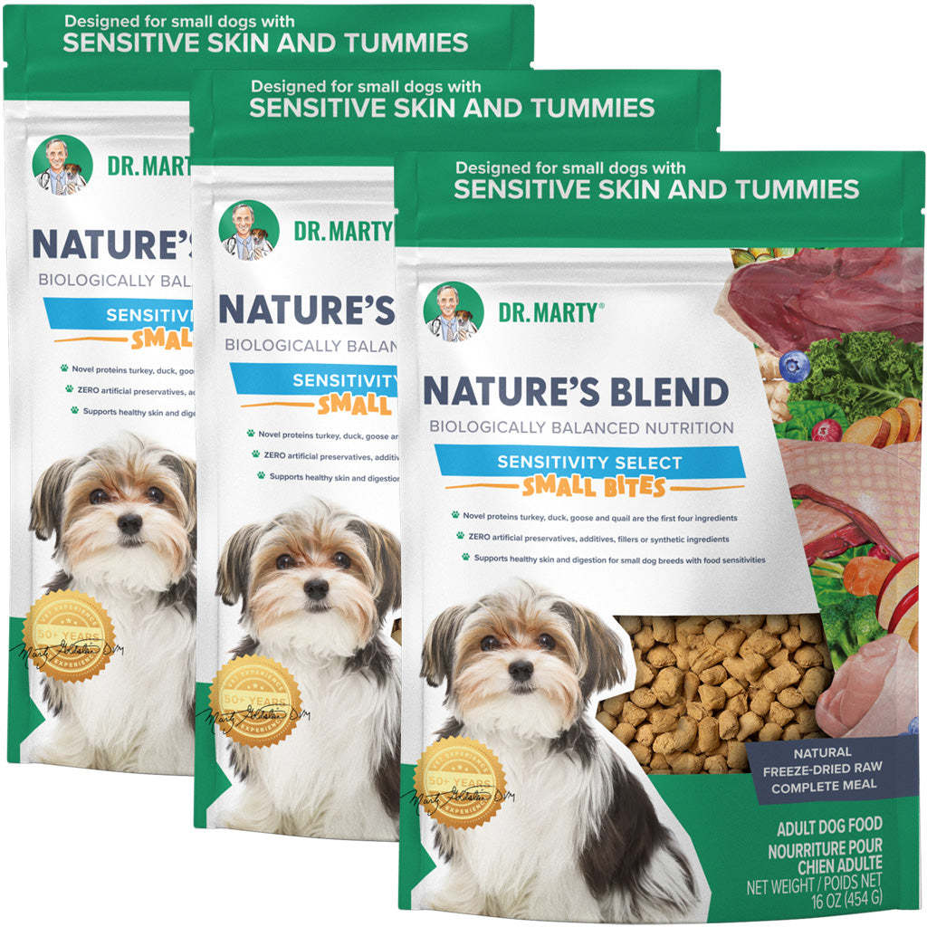 Dr. Marty Nature’s Blend Sensitivity Select Small Bites Freeze-Dried Raw Dog Food