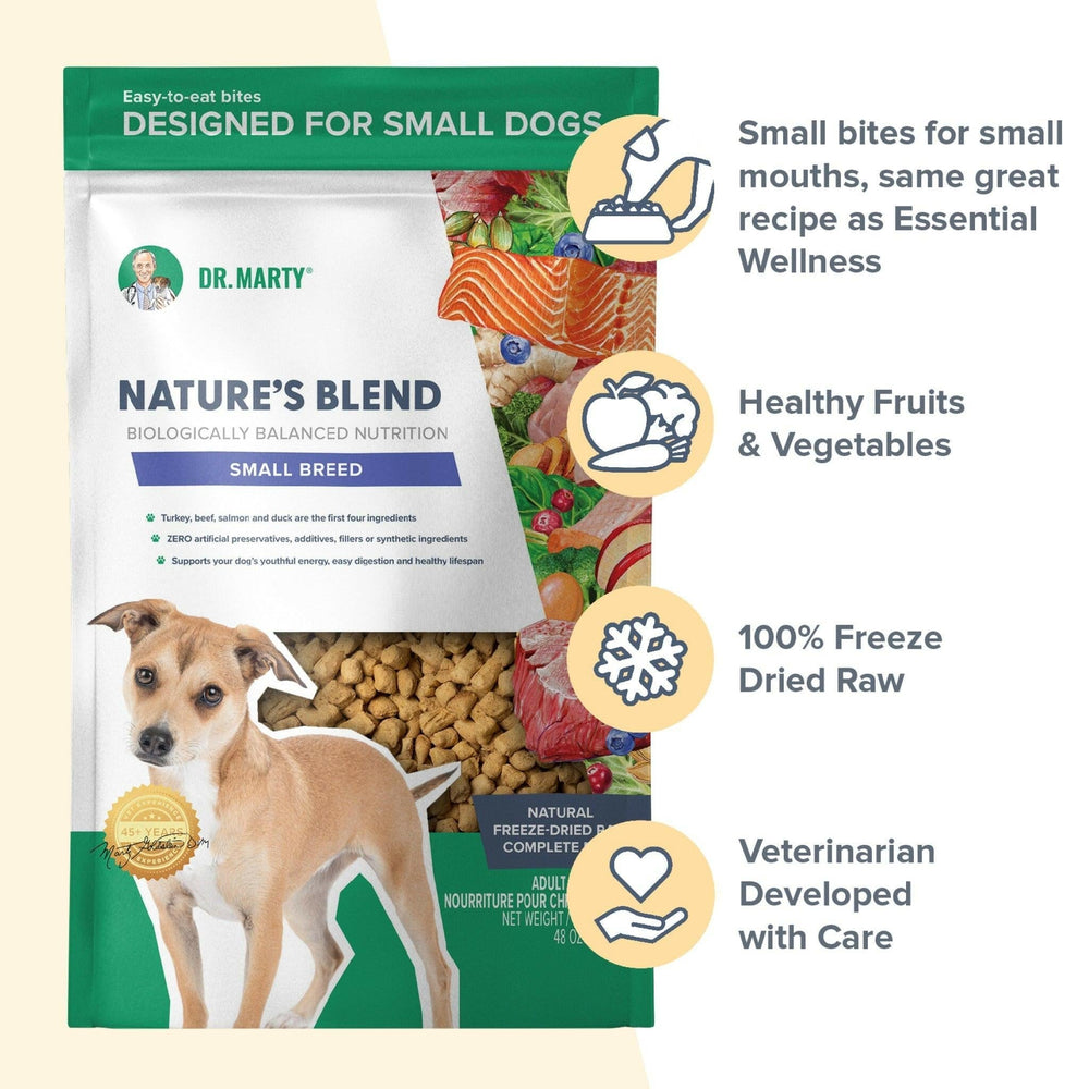 Dr. Marty Nature's Blend Small Breed Freeze-Dried Raw Dog Food – Grain-Free High-Protein Formula