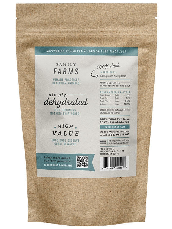 Farm Hounds Duck Gizzard Sticks – Single-Ingredient, High-Protein Dog Treats
