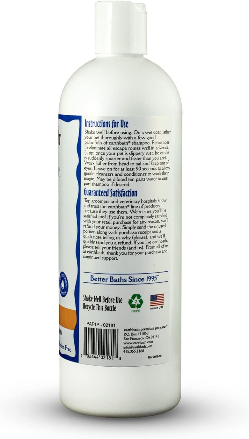 Oatmeal & Aloe Fragrance-Free Shampoo by Earthbath, 16 oz