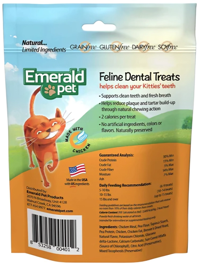 Dental Treats for Cats - Emerald Pet Feline Oral Health Snacks