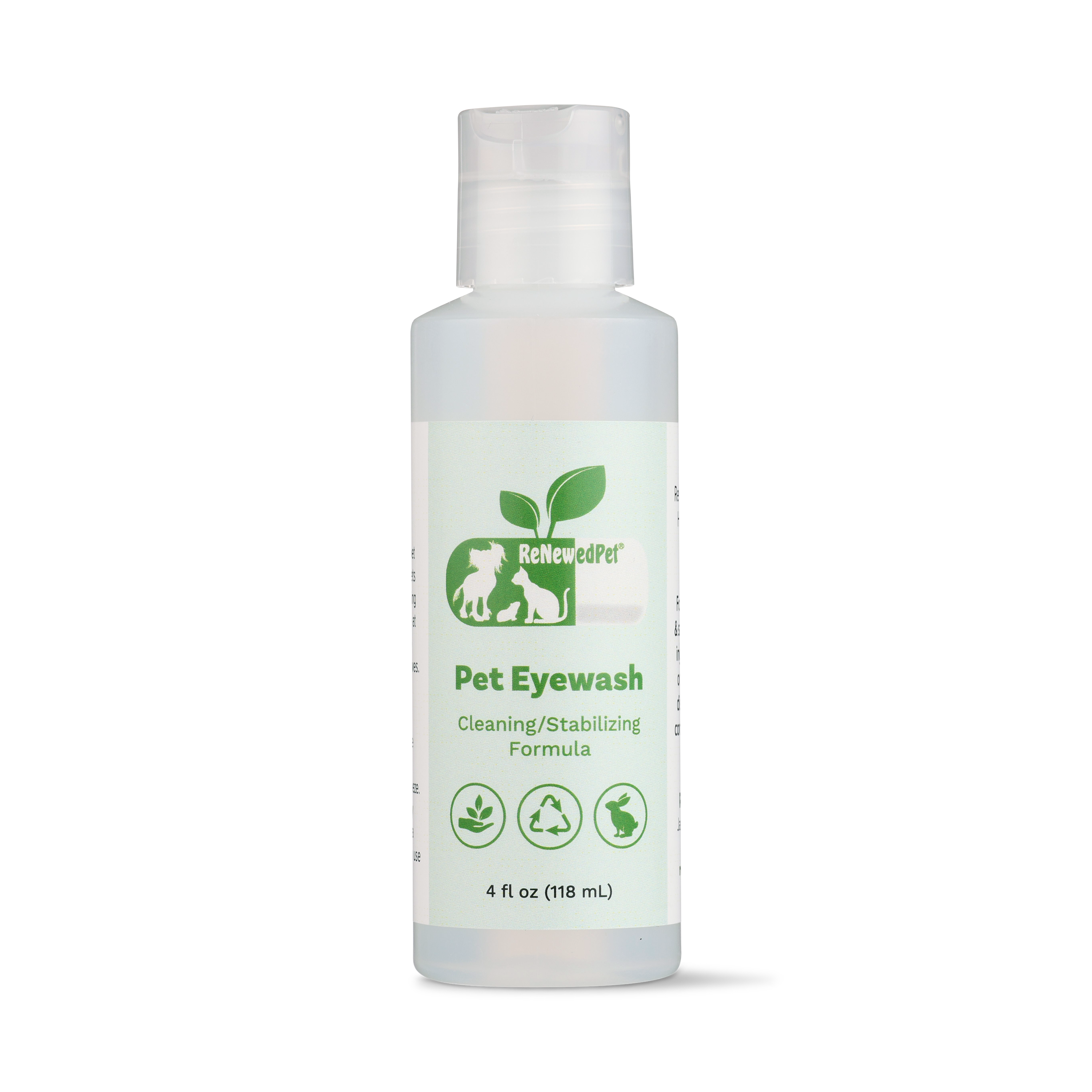 ReNewedPet® Natural Pet Eyewash with Reusable Cotton Pads – Organic Daily Eye Cleaner for Dogs & Cats