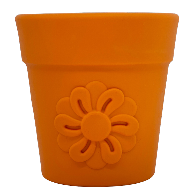 SodaPup Flower Pot Treat Dispenser for Dogs – Durable Rubber Enrichment Toy for Power Chewers