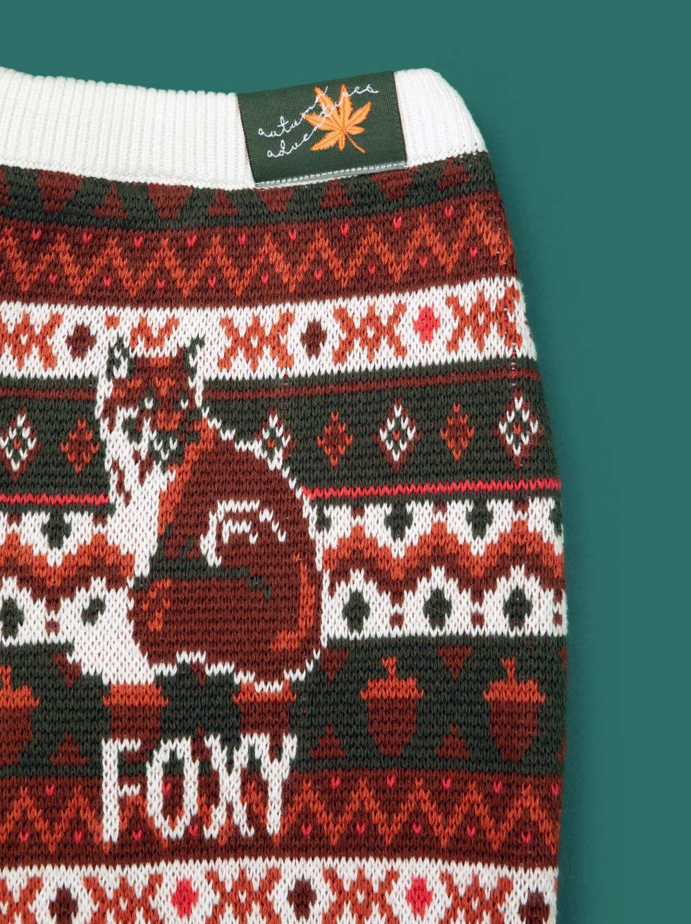 Foxy Cozy Autumn Knit Dog Sweater | Mess-Free Crewneck Pullover