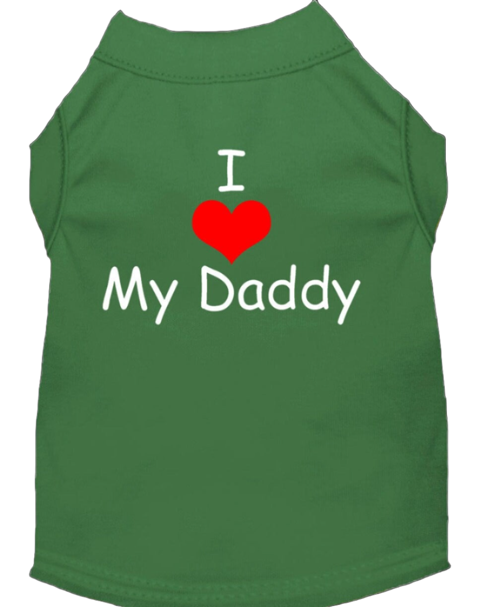 Screen Printed Pet Dog & Cat Shirt - 'I Love My Daddy' Design'