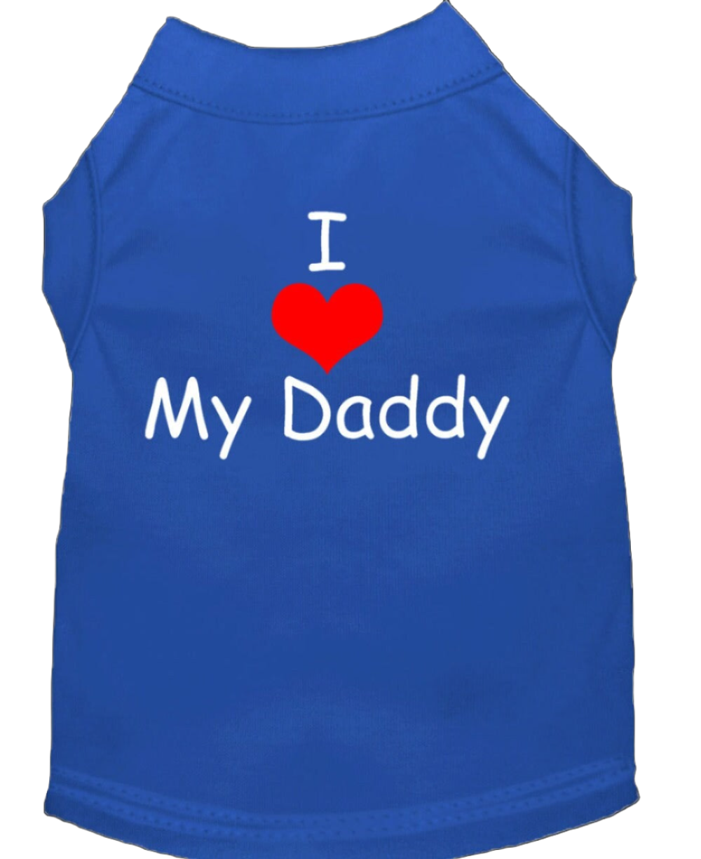 Screen Printed Pet Dog & Cat Shirt - 'I Love My Daddy' Design'