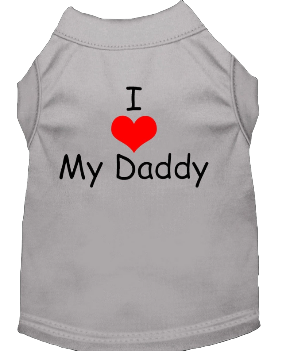 Screen Printed Pet Dog & Cat Shirt - 'I Love My Daddy' Design'
