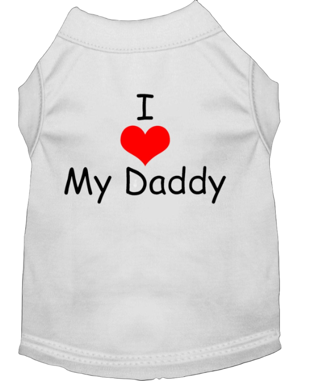 Screen Printed Pet Dog & Cat Shirt - 'I Love My Daddy' Design'