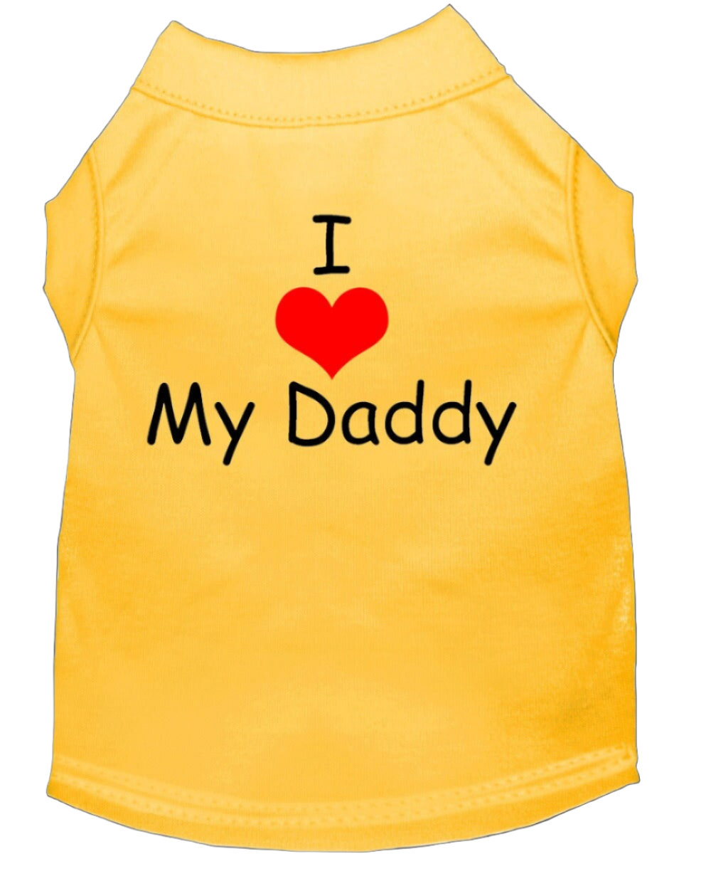 Screen Printed Pet Dog & Cat Shirt - 'I Love My Daddy' Design'