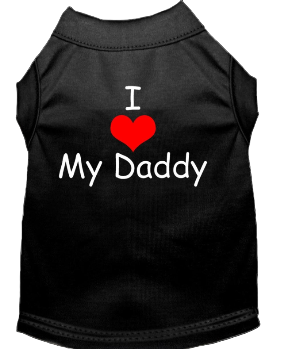Screen Printed Pet Dog & Cat Shirt - 'I Love My Daddy' Design'