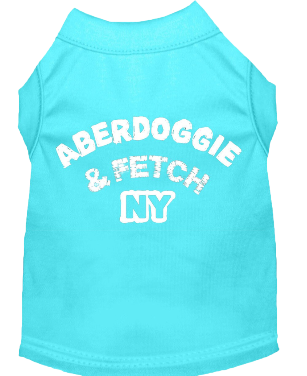 "Aberdoggie and Fetch NY" Screen Printed Pet Shirt for Dogs & Cats - Stylish Comfort Wear