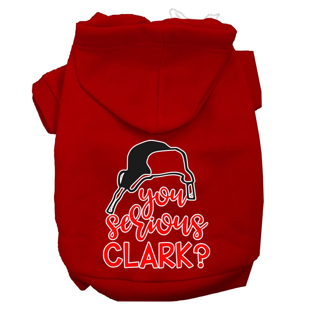 You Serious Clark?” Christmas Dog & Cat Hoodie – Screen-Printed Holiday Pet Sweatshirt