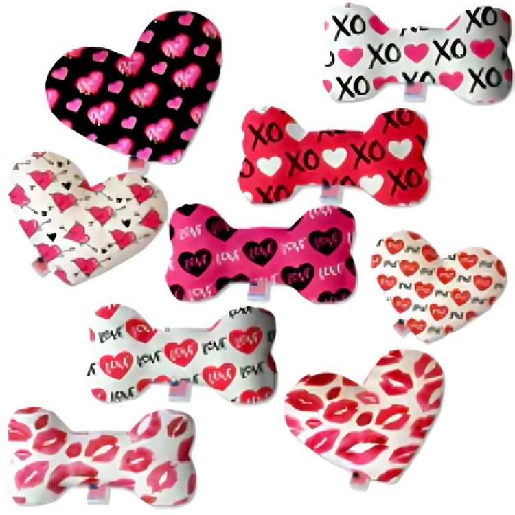 Love Paws Collection: Heart and Bone-Shaped Plush Valentine Day Toys for Pets