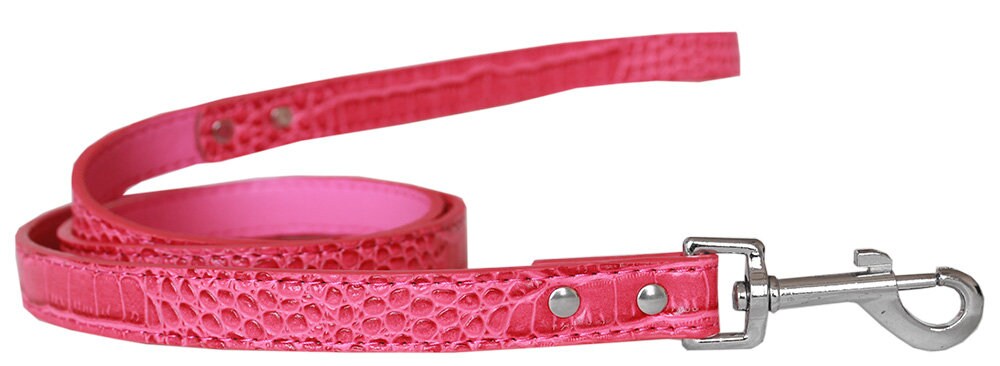 Designer Croc-Style Leash for Dogs & Puppies - Premium Plain Leather Look