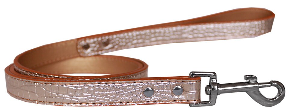 Designer Croc-Style Leash for Dogs & Puppies - Premium Plain Leather Look