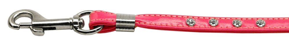 Stylish Patent Leather Dog Leash with Sparkling Jewels – 3/8” Wide for Small Pets