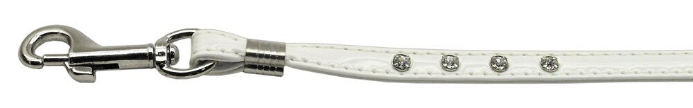Stylish Patent Leather Dog Leash with Sparkling Jewels – 3/8” Wide for Small Pets
