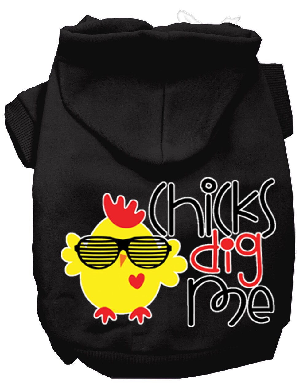 "Chicks Dig Me" Funny Pet Hoodie – Screen-Printed Dog & Cat Sweatshirt