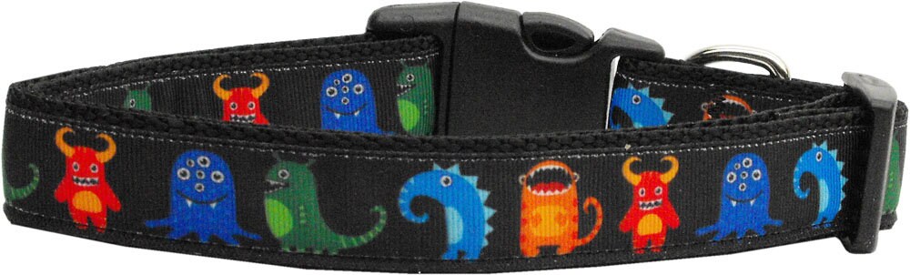 Black Monsters Nylon Pet Collar or Leash – Fun & Durable for Dogs or Cats