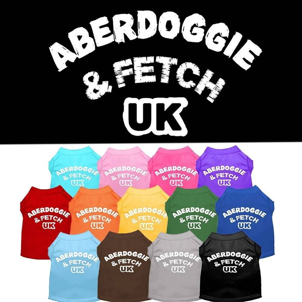 "Aberdoggie and Fetch UK" Screen Printed Pet Shirt for Dogs & Cats - Stylish Comfort Wear