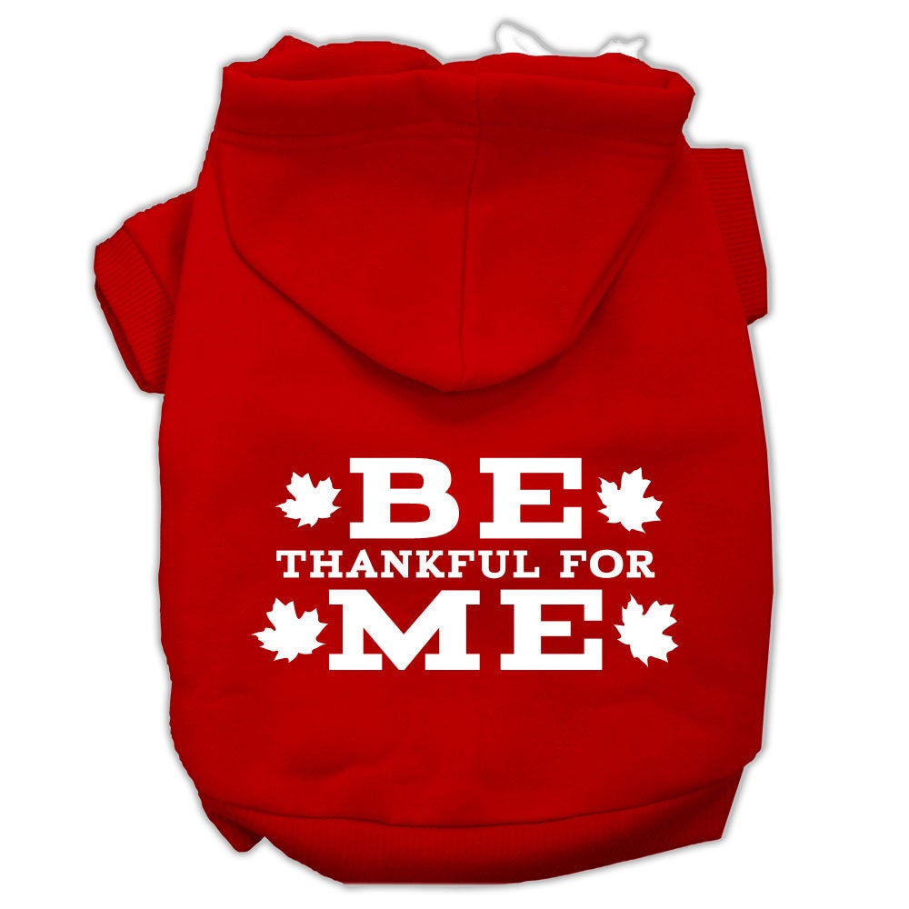 “Be Thankful for Me” Thanksgiving Dog & Cat Hoodie – Screen-Printed Pet Apparel