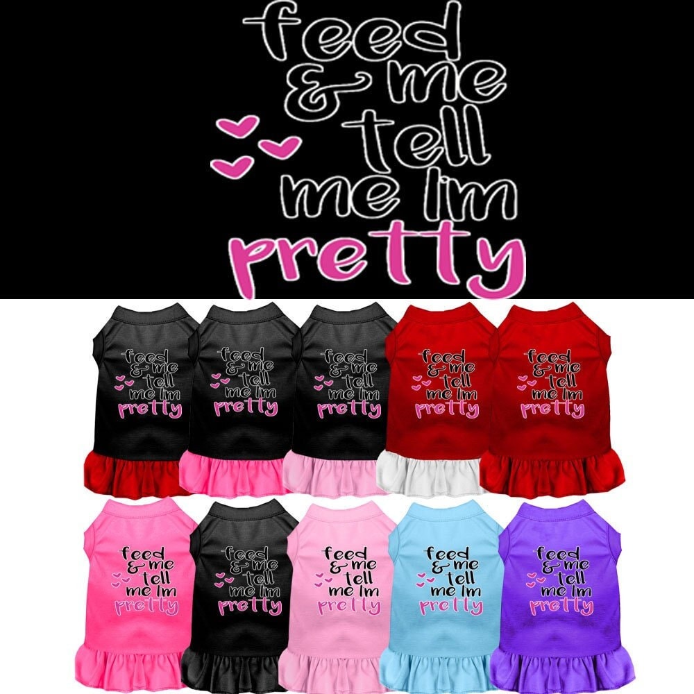 "Feed Me & Tell Me I'm Pretty" Dog & Cat Dress – Soft, Comfy Pet Outfit for Small to Large Breeds