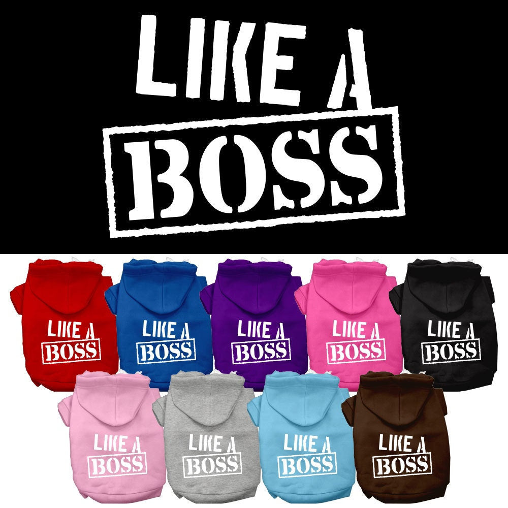 "Like A Boss" Pet Hoodie – Soft Cotton Blend Dog & Cat Outfit for All Sizes