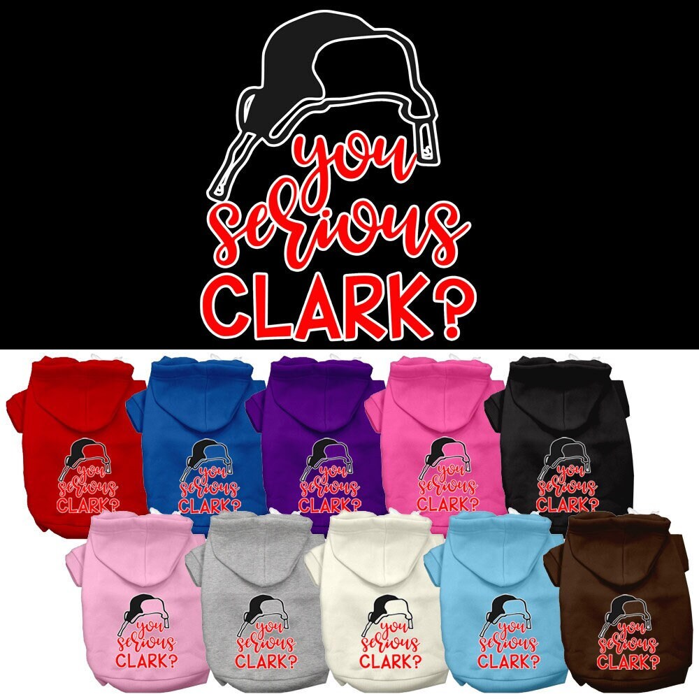 You Serious Clark?” Christmas Dog & Cat Hoodie – Screen-Printed Holiday Pet Sweatshirt