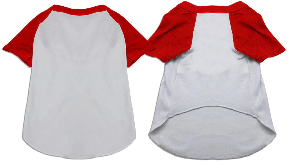 Plain Raglan Baseball Tee for Pets: Ideal for Dogs and Cats