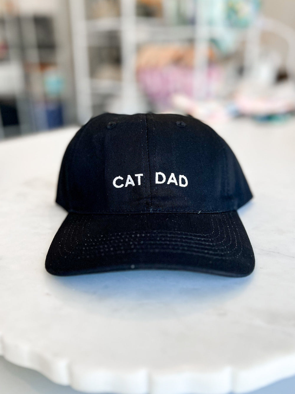 Cat Dad Embroidered Baseball Hat – Black, Adjustable Cotton Cap