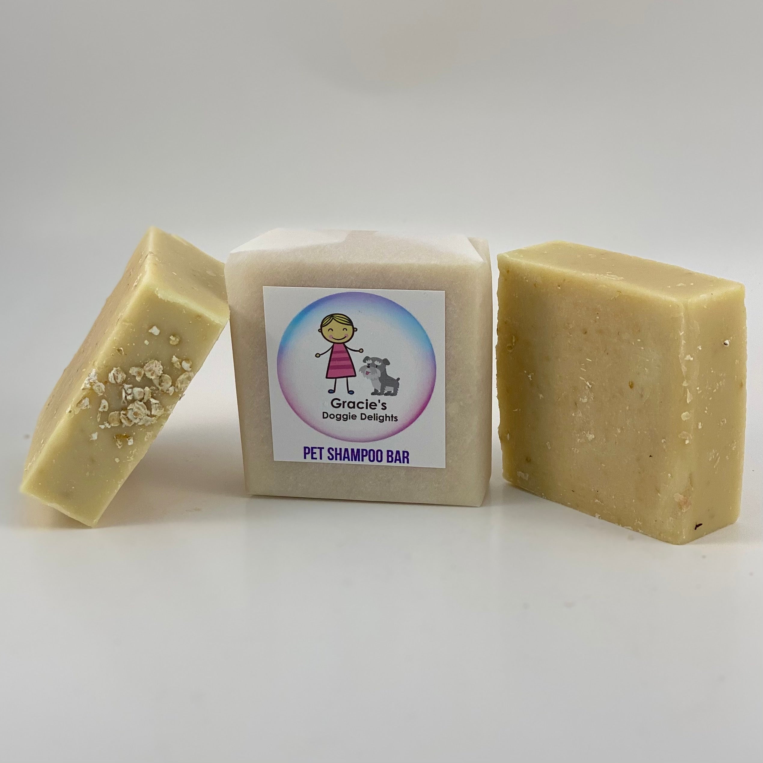 Gracie’s All Natural Pet Shampoo Bar – Colloidal Oatmeal & Lavender Soap for Dogs & Cats