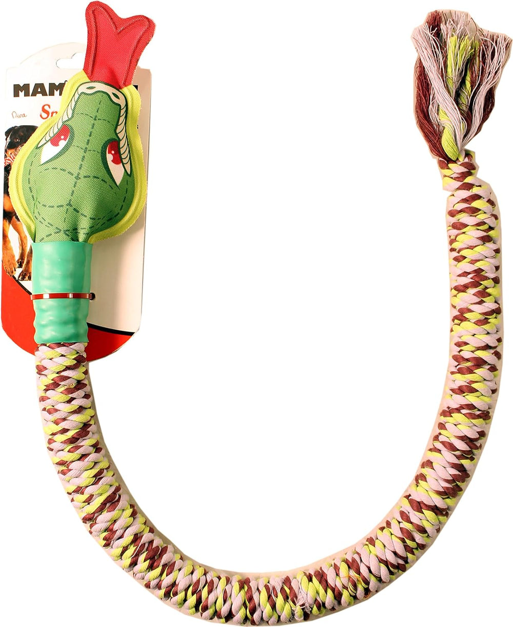 Mammoth SnakeBiter 28” Squeaky Rope Tug Toy for Dogs