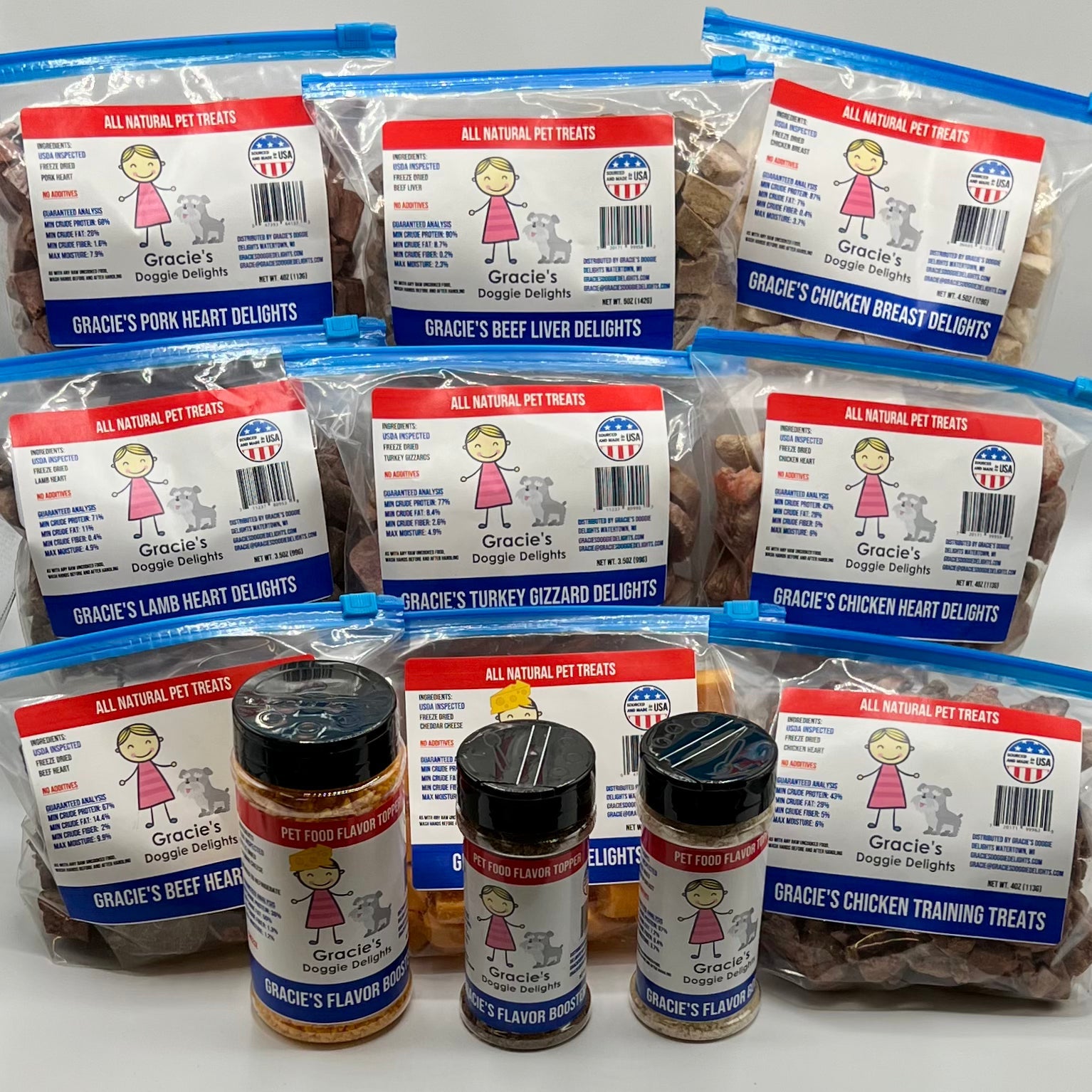 Gracie's Ultimate Freeze-Dried Dog Treat Variety Pack – Natural Training Treats, Food Toppers & Protein Snacks