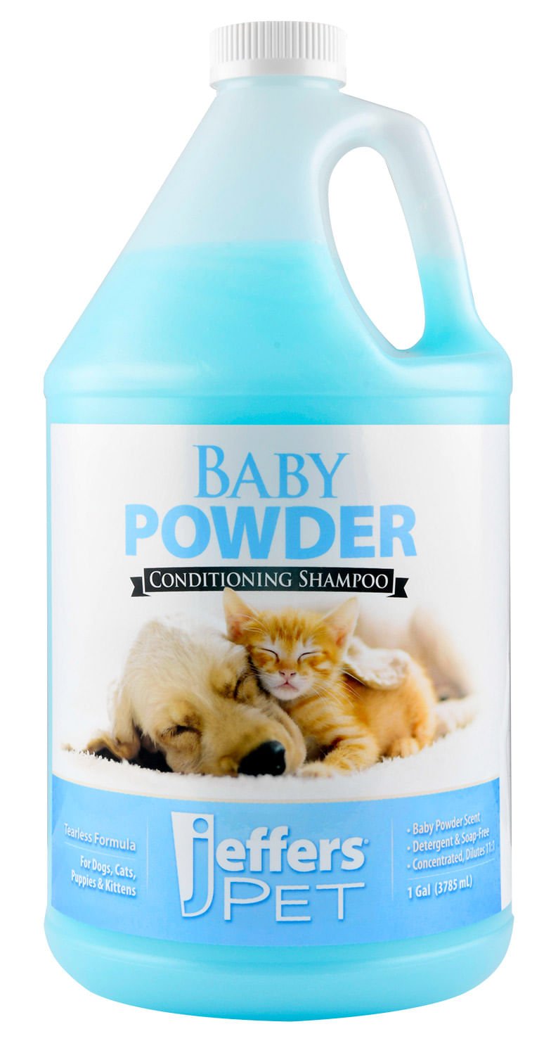 Jeffers Pet Baby Powder Tearless Conditioning Shampoo – 11:1 Concentrated Shampoo for Puppies & Kittens