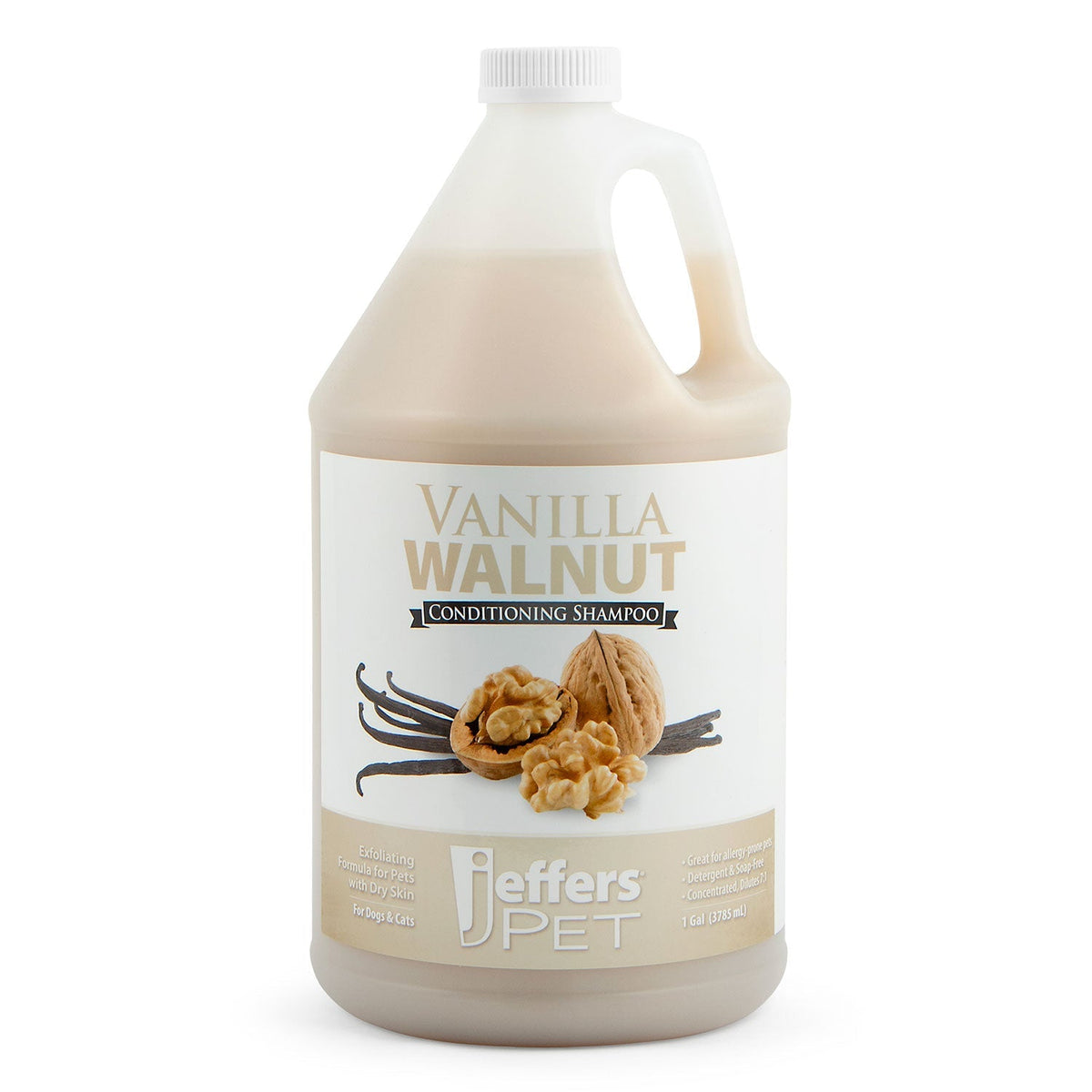 Jeffers Pet Vanilla Walnut Exfoliating & Conditioning Shampoo – 7:1 Concentrated Dog & Cat Shampoo
