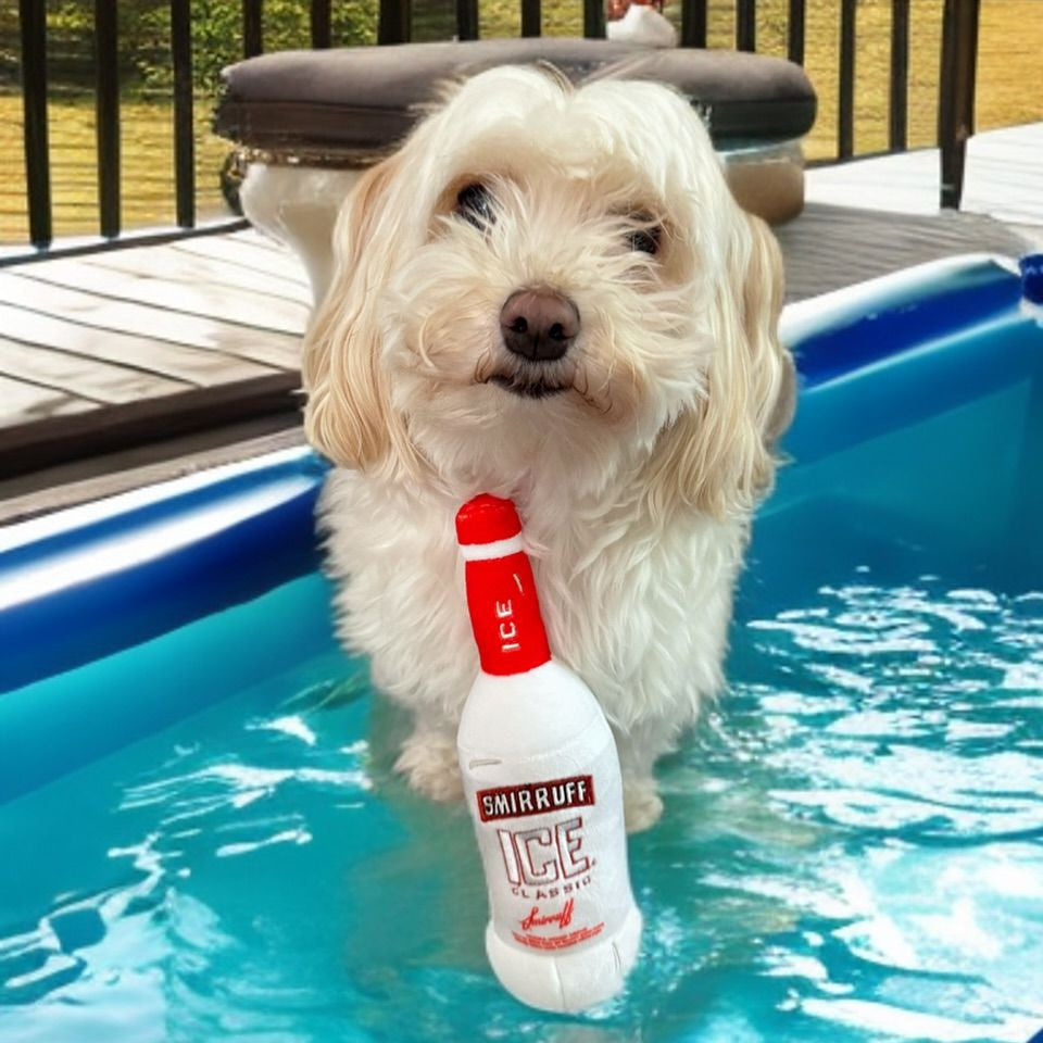 Pawty Smirruff Ice Plush Squeaky Dog Toy – Funny Novelty Fetch Toy for Dogs