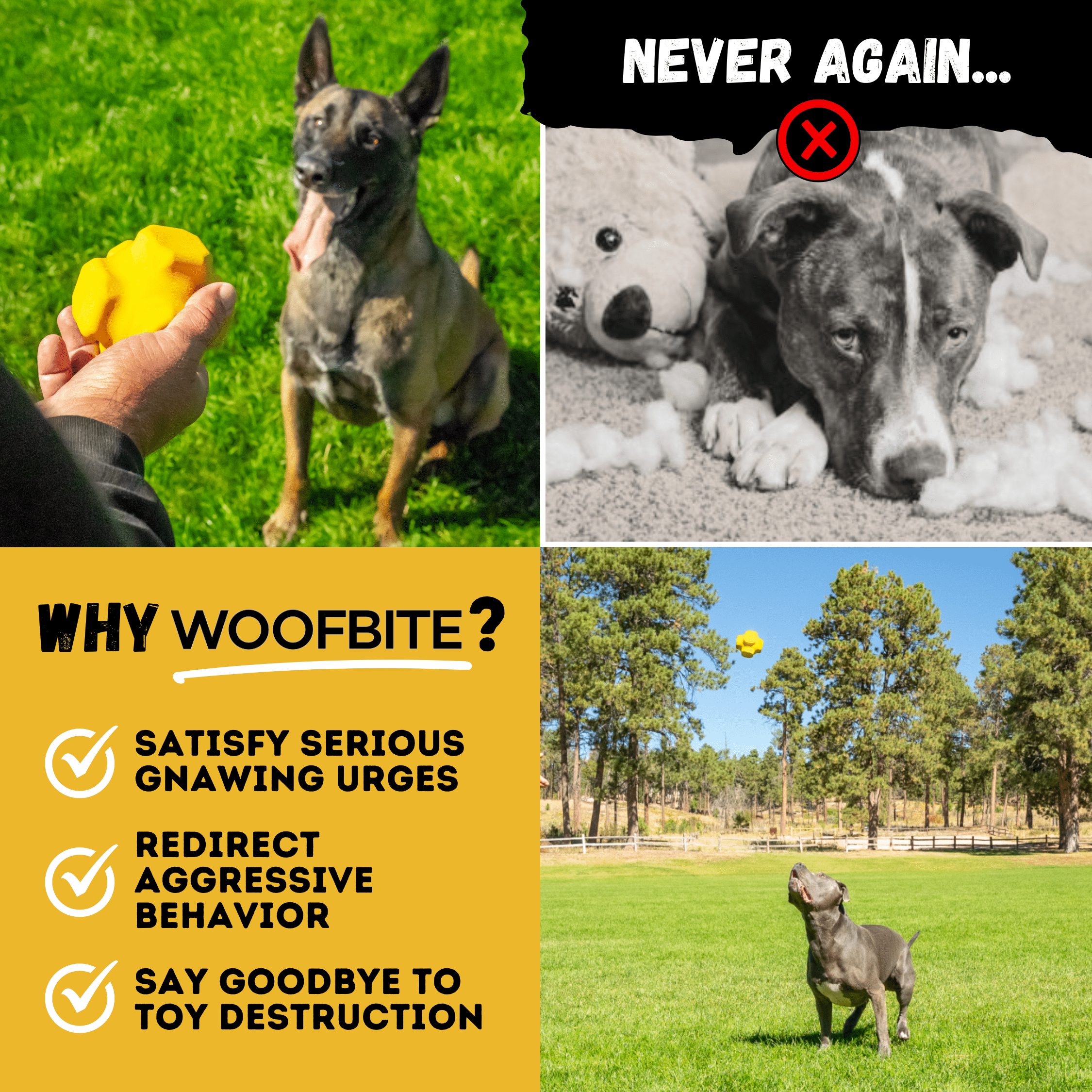 WOOFBITE Jumping Jack – Heavy-Duty Rubber Dog Toy for Aggressive Chewers