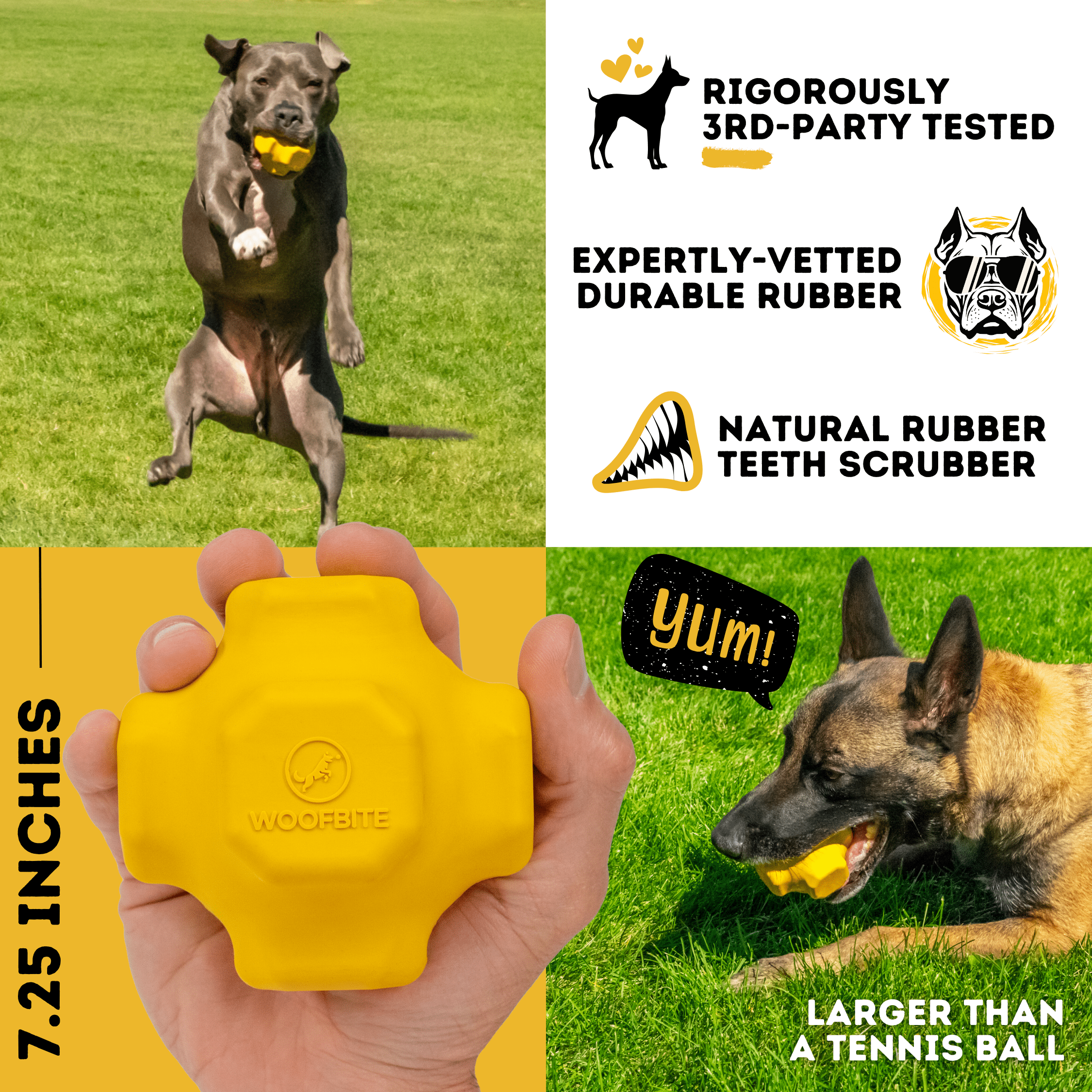 WOOFBITE Jumping Jack – Heavy-Duty Rubber Dog Toy for Aggressive Chewers