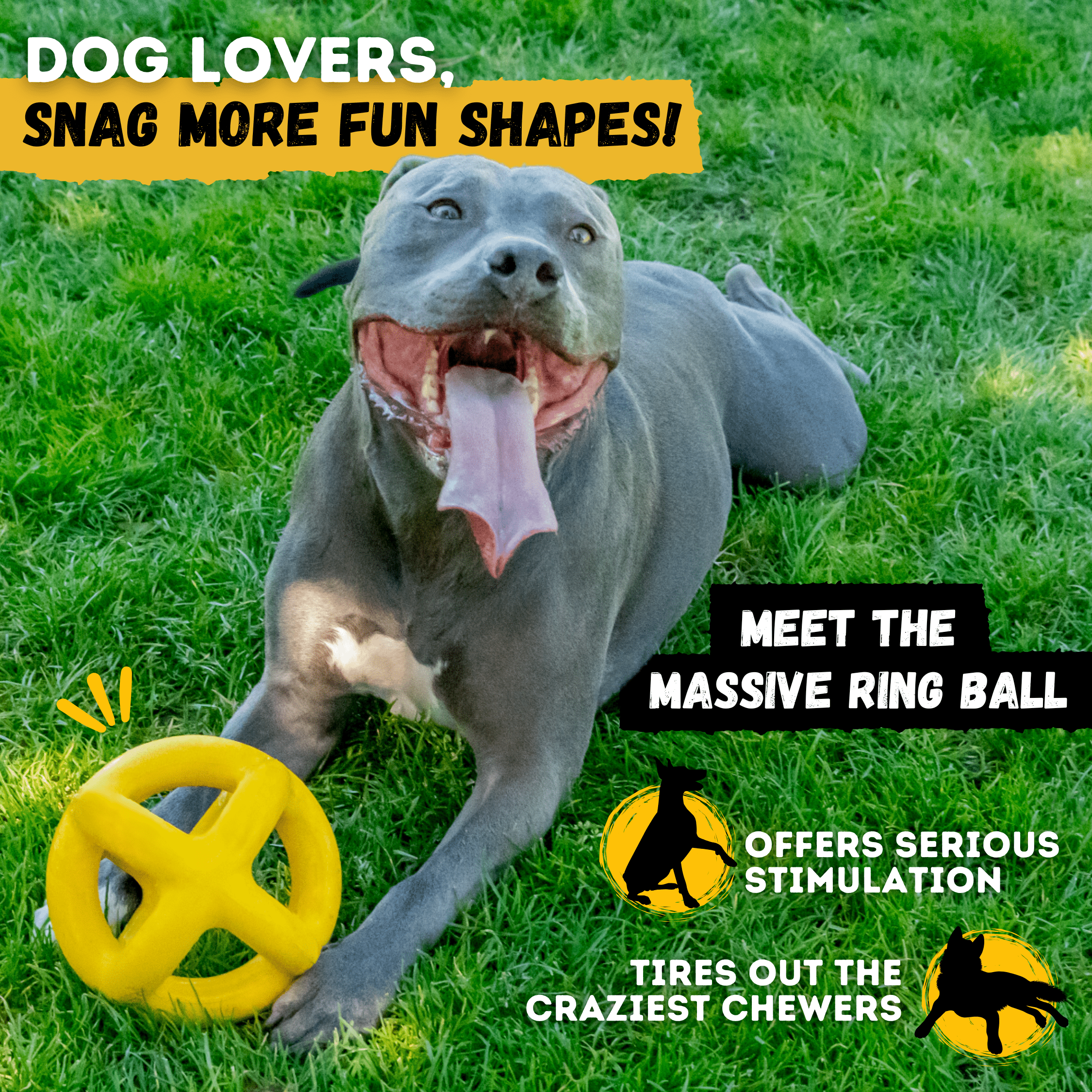 WOOFBITE Jumping Jack – Heavy-Duty Rubber Dog Toy for Aggressive Chewers