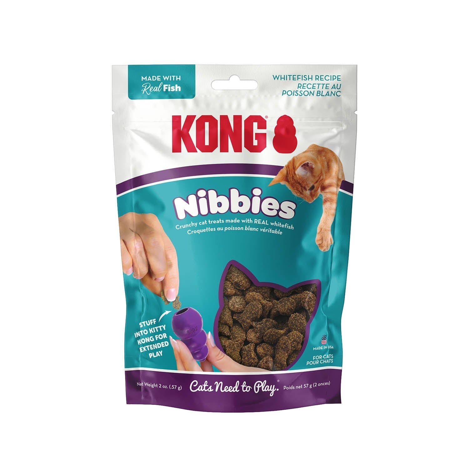 KONG Cat Nibbies Crunchy Cat Treats – 2 oz Kitty KONG Treats