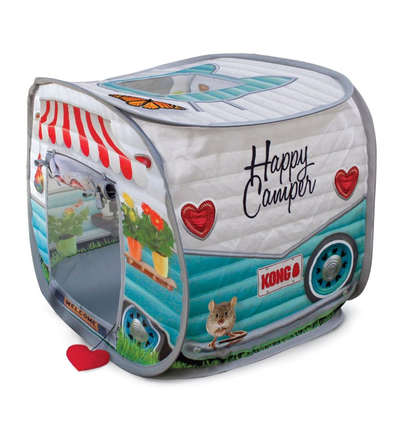 KONG Play Spaces Camper Cat Hideaway & Interactive Play Tent