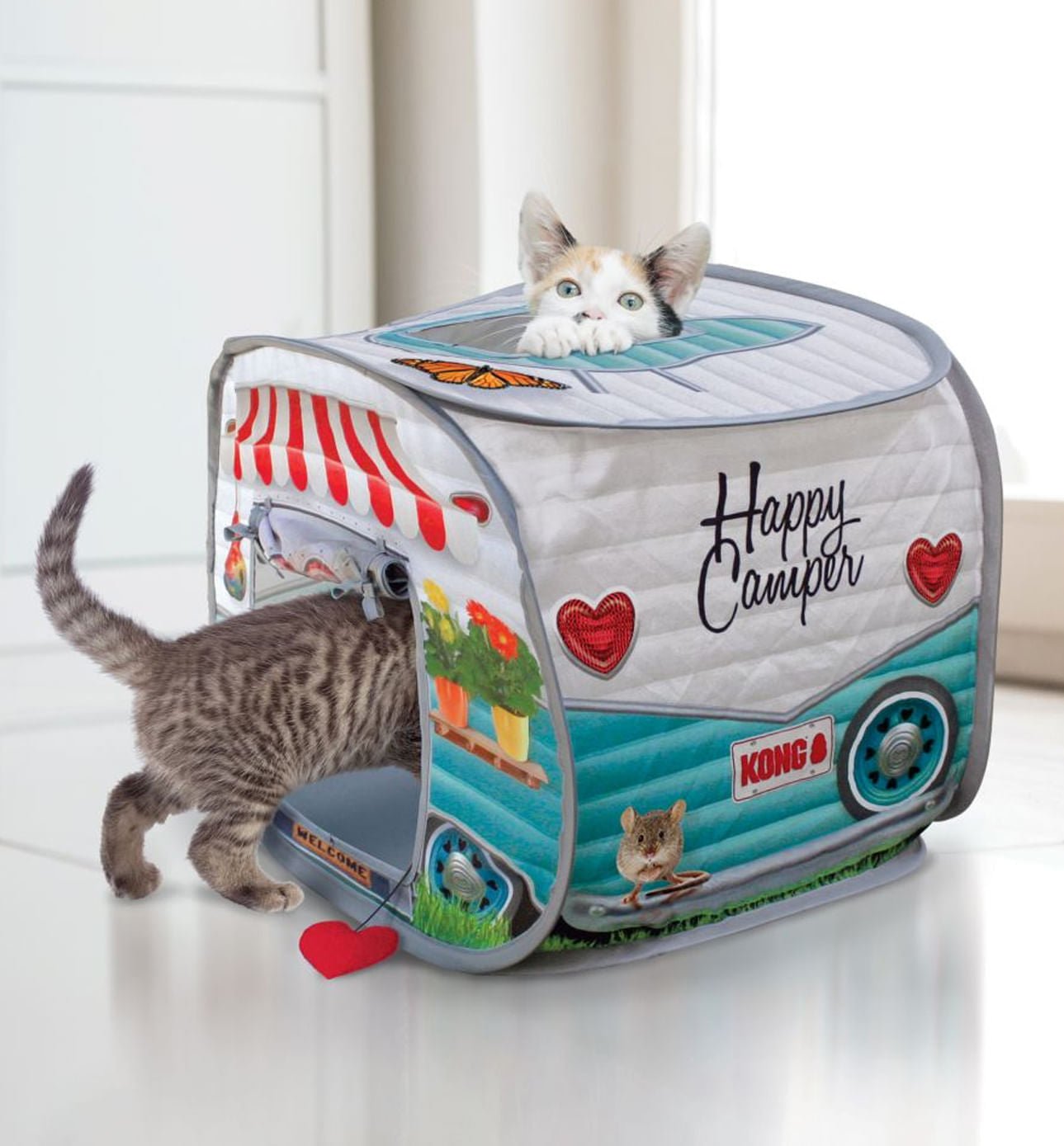 KONG Play Spaces Camper Cat Hideaway & Interactive Play Tent