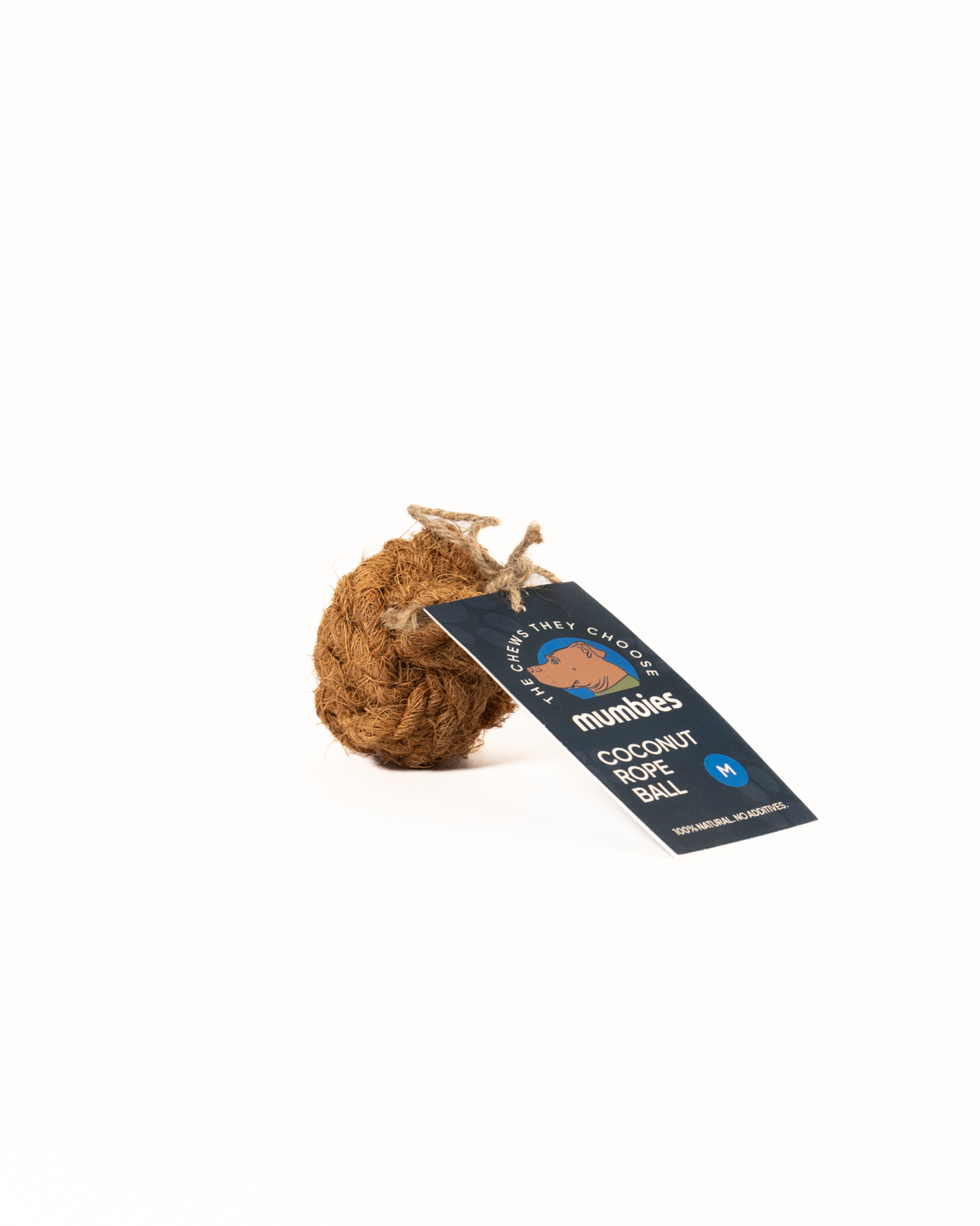 Mumbies Natural Coconut Rope Ball for Dogs – Eco-Friendly Braided Coconut Fiber Dog Toy for Chewing, Fetch & Dental Health