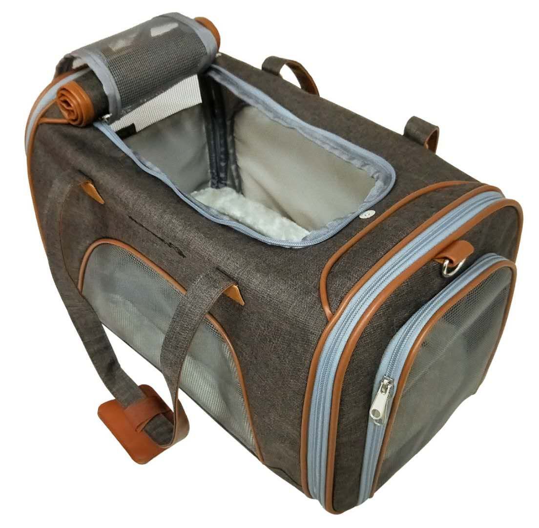 Mr. Peanut’s Gold Series Expandable Pet Carrier – Airline Compliant Soft-Sided Travel Bag for Small Dogs & Cats