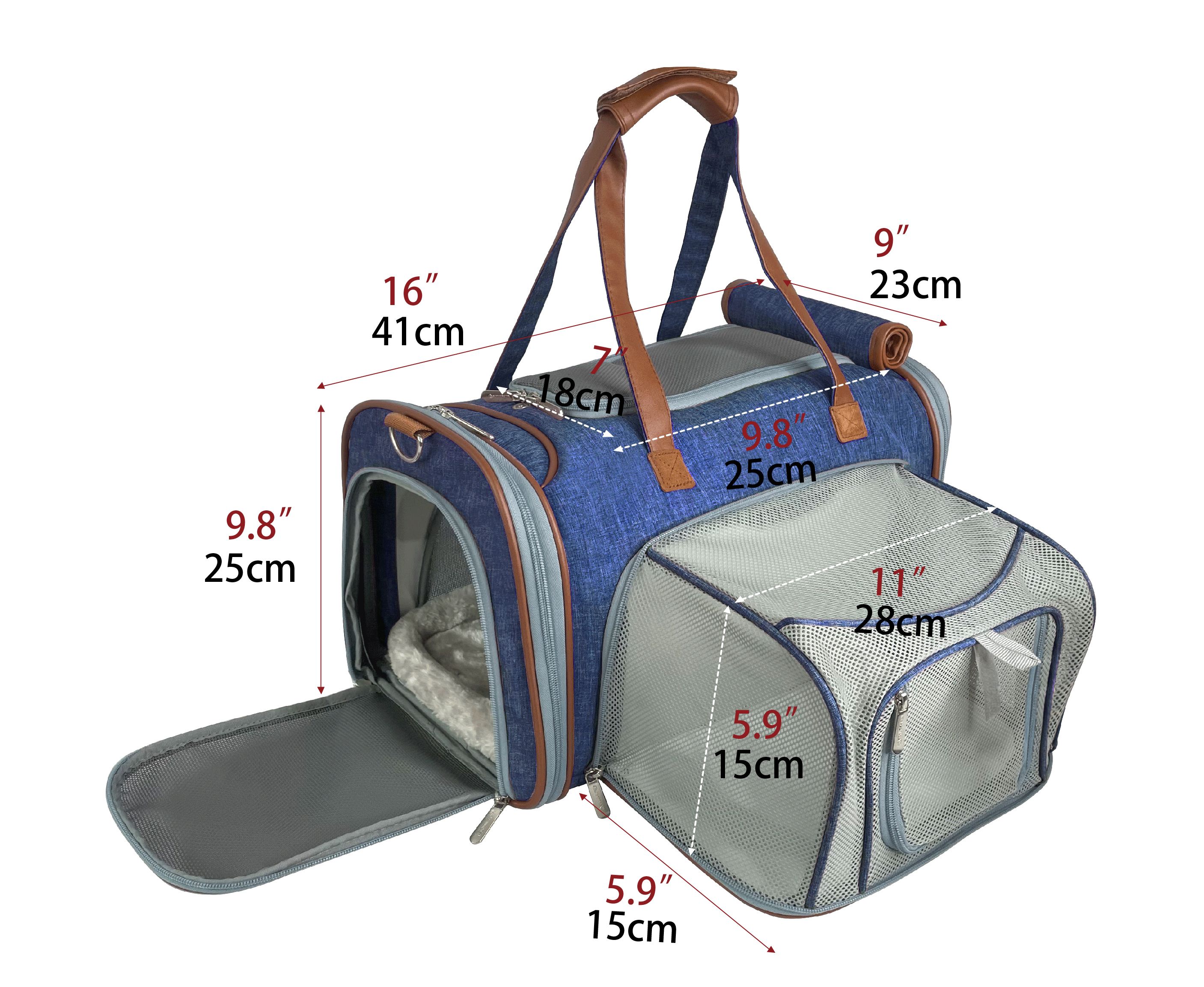 Mr. Peanut’s Gold Series Expandable Pet Carrier – Airline Compliant Soft-Sided Travel Bag for Small Dogs & Cats