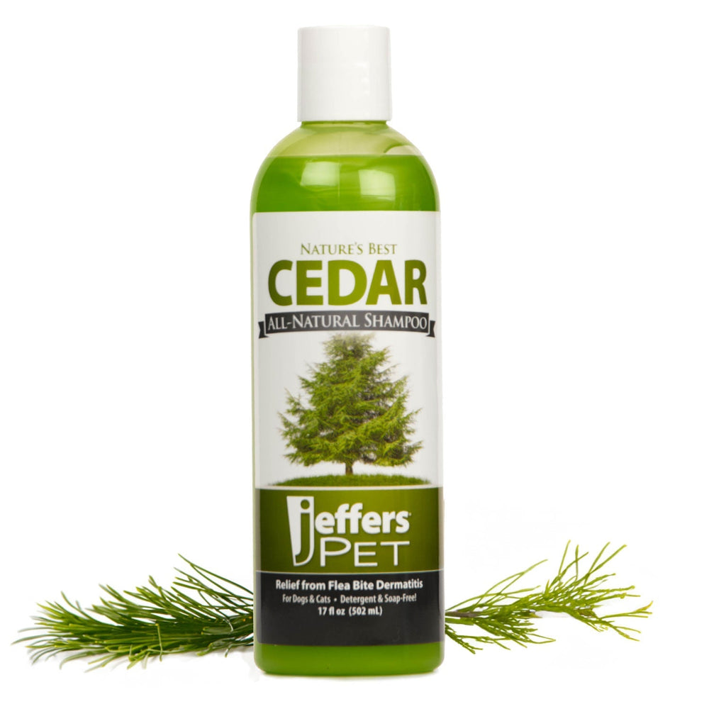 Jeffers Pet Nature’s Best Cedar Flea Bite Relief Shampoo – 8:1 Concentrated Shampoo for Dogs & Cats
