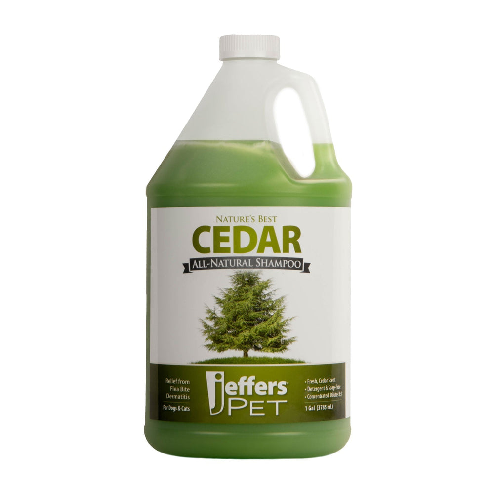Jeffers Pet Nature’s Best Cedar Flea Bite Relief Shampoo – 8:1 Concentrated Shampoo for Dogs & Cats