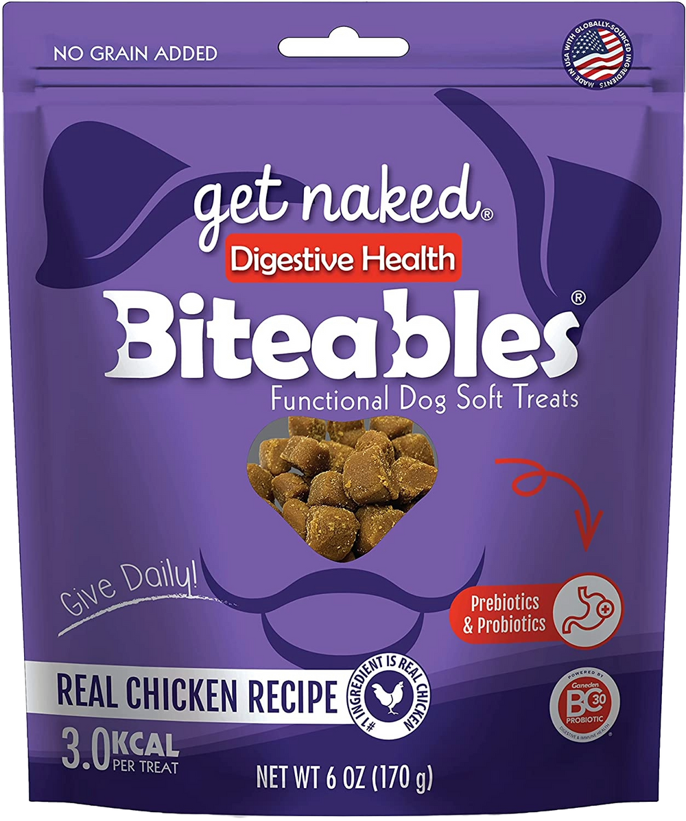 Get Naked Digestive Health Dog Treats – Chicken Flavor Natural Chews for Gut Support - 5oz