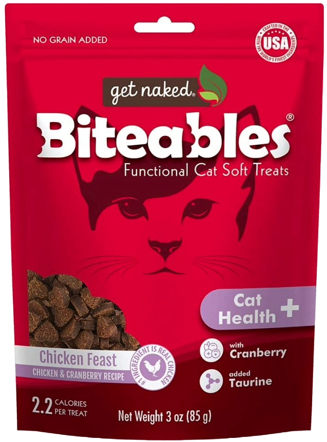 Get Naked Soft Health Biteables Cat Treats – Chicken Feast Flavor 3oz | Natural Wellness Chews
