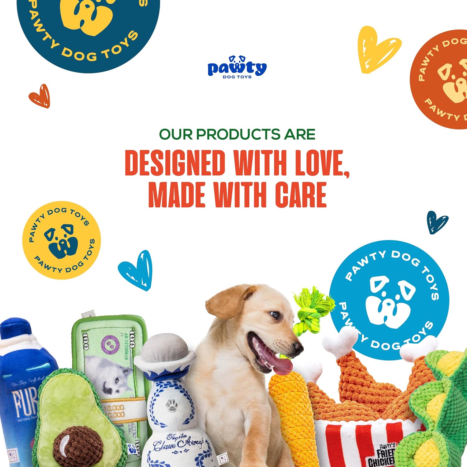 PAWTYBong Interactive Plush Dog Toy – Squeaky Snuffle Toy for Small & Medium Dogs